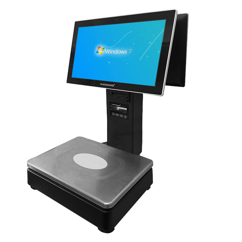 Precise weighing face recognition double screen weighing print waterproof touch cash register scale cash register