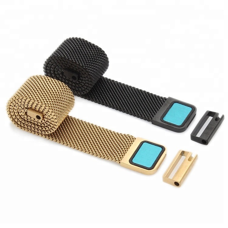 Cheap price 14 16 18 20 22 24 mm milanese loop mesh magnetic watch band strap with quick release smart wrist watch