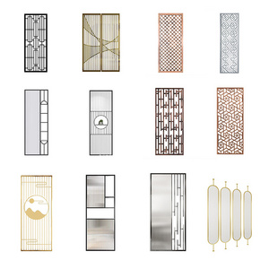 Decoration stainless steel screen popular gold plated metal panel privacy interior screen & room divider for house