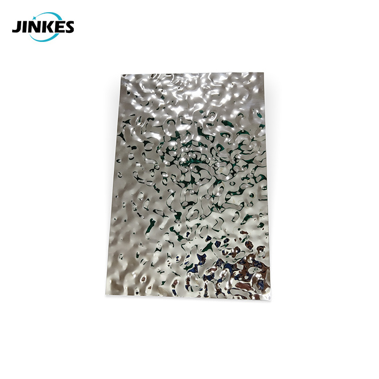 Hotel Villa Wall Ceiling Decor Stainless steel decorative sheet 304 Embossing Mirror Sheets Water Ripple Plate