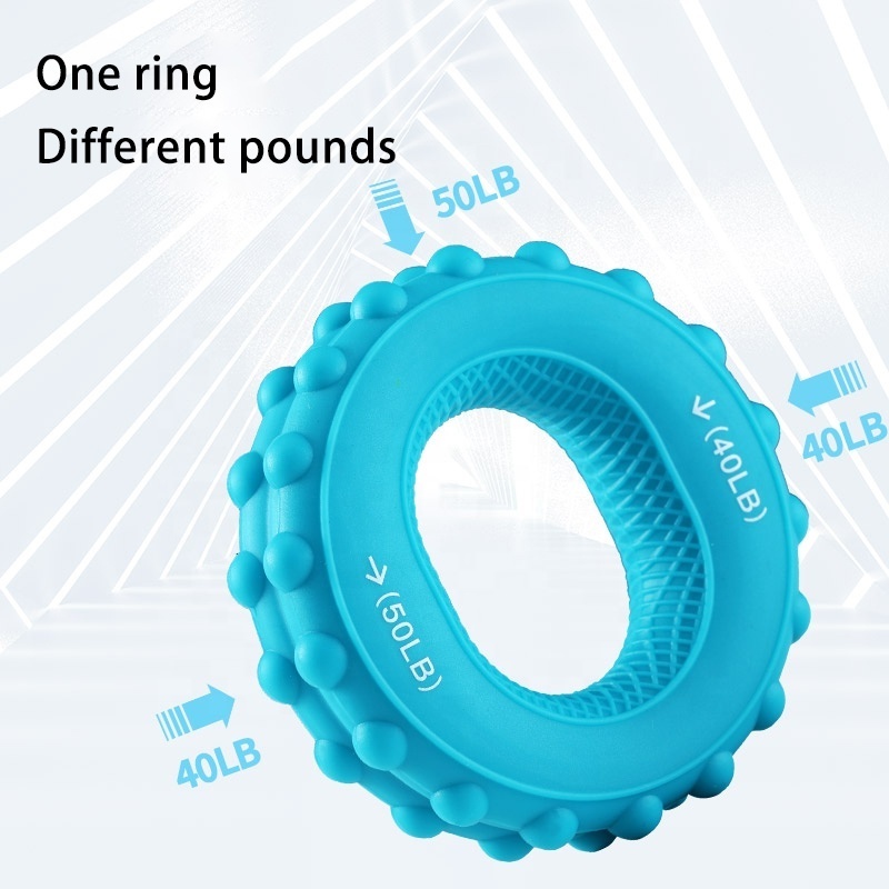 Double Strength Silicone Circle Hand Grip Device Fitness Finger Gripper Wrist Strength Training Resistance Hand Grip Ring