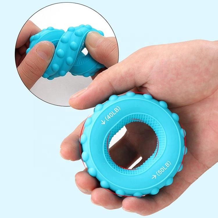 Double Strength Silicone Circle Hand Grip Device Fitness Finger Gripper Wrist Strength Training Resistance Hand Grip Ring