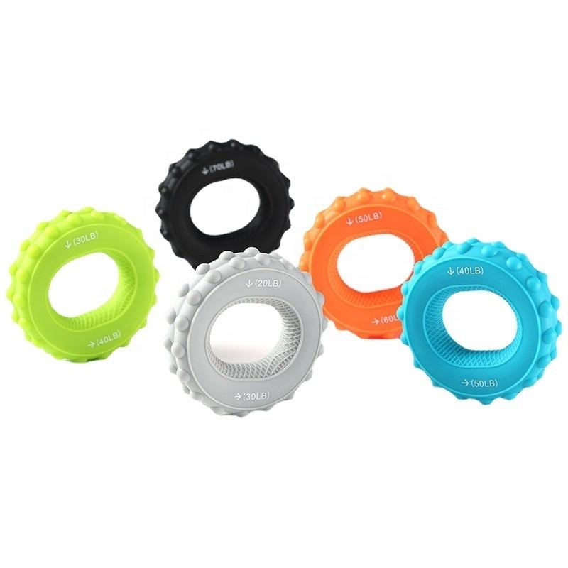 Double Strength Silicone Circle Hand Grip Device Fitness Finger Gripper Wrist Strength Training Resistance Hand Grip Ring