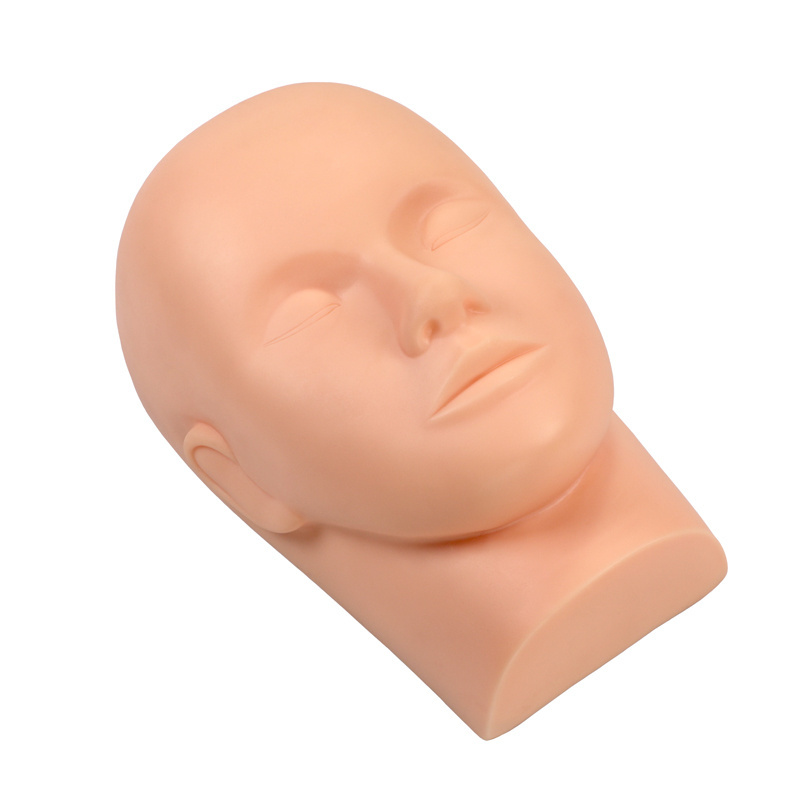 Wholesale Silicone Eyelash Extension Training Mannequin Head Flat Model Practice Training Head