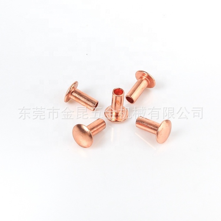 Factory Wholesale Custom Hardware Brass Hollow Toys Rivet Furniture Copper Eyelet Flat Round Head Tubular Rivets