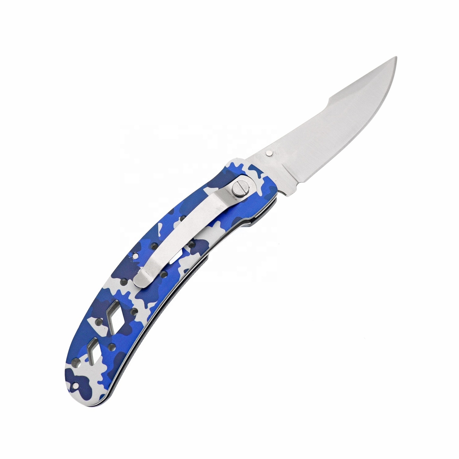 High Quality 3Cr13 Stainless Steel Folding Pocket Knife Camo Coated Liner Lock with Belt Clip Colorful Foldable Knife for women