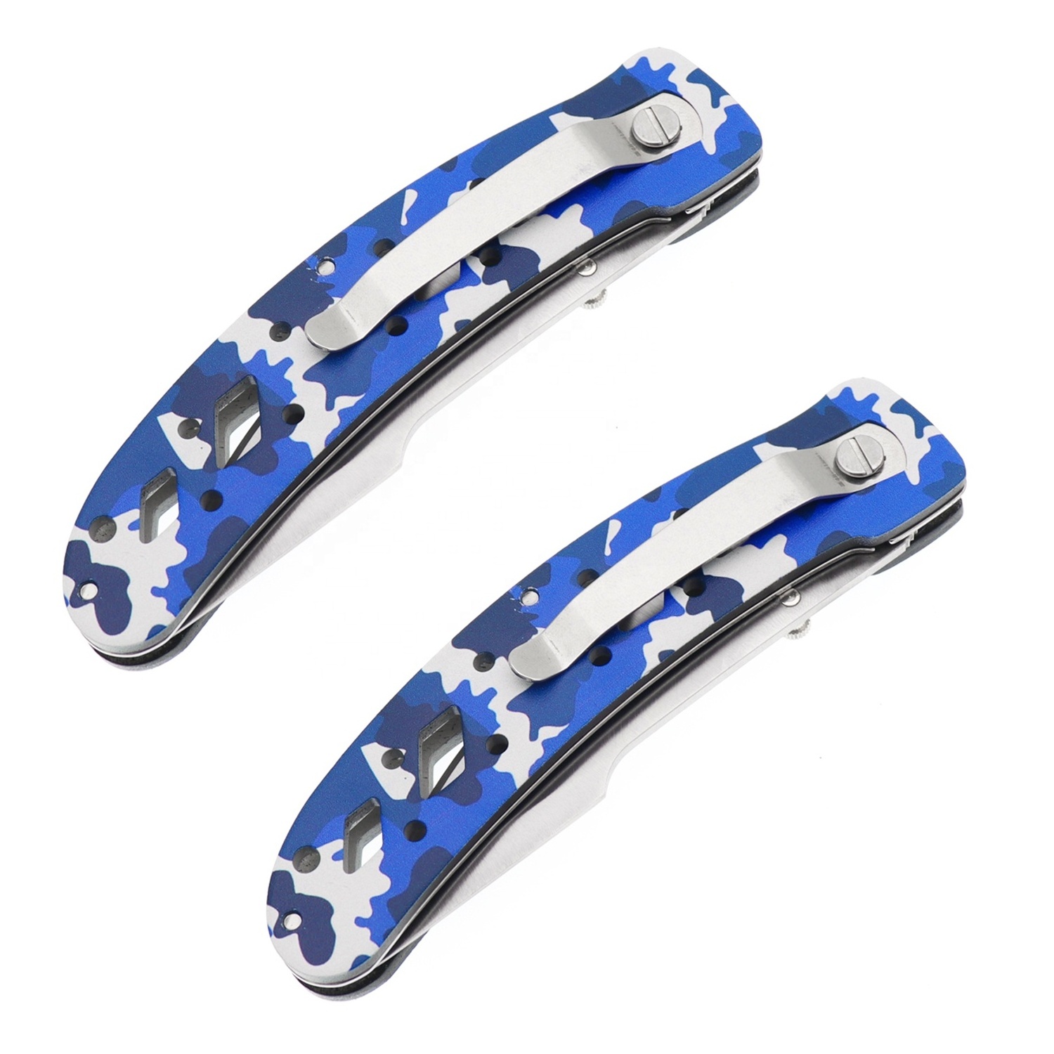 High Quality 3Cr13 Stainless Steel Folding Pocket Knife Camo Coated Liner Lock with Belt Clip Colorful Foldable Knife for women