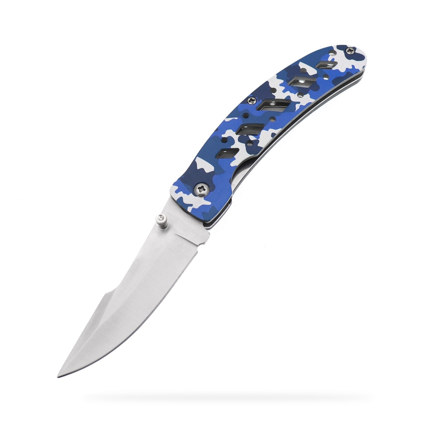 High Quality 3Cr13 Stainless Steel Folding Pocket Knife Camo Coated Liner Lock with Belt Clip Colorful Foldable Knife for women