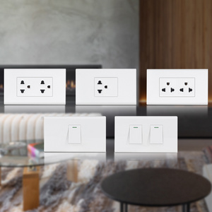 Good Price Bedroom Indoor South Asian Standard Switch Socket White 2 Gang Wall Switch