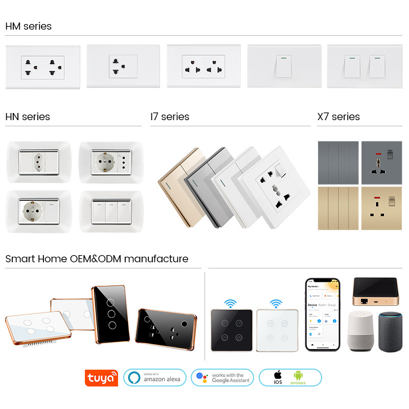 New Product Africa South America Standard 16A 250V Electric Power Multi Schuko Sockets With Switch