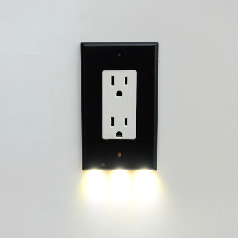 Home US Standard Night Light Wall Socket 110V Wall Outlet With On/Off By Light Automatic