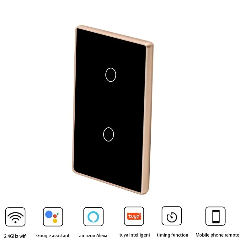 New Model Modern Luxury Style Glass Panel Tuya Zigbee Light Digital Touch Home Electric WiFi Smart Wall Switch