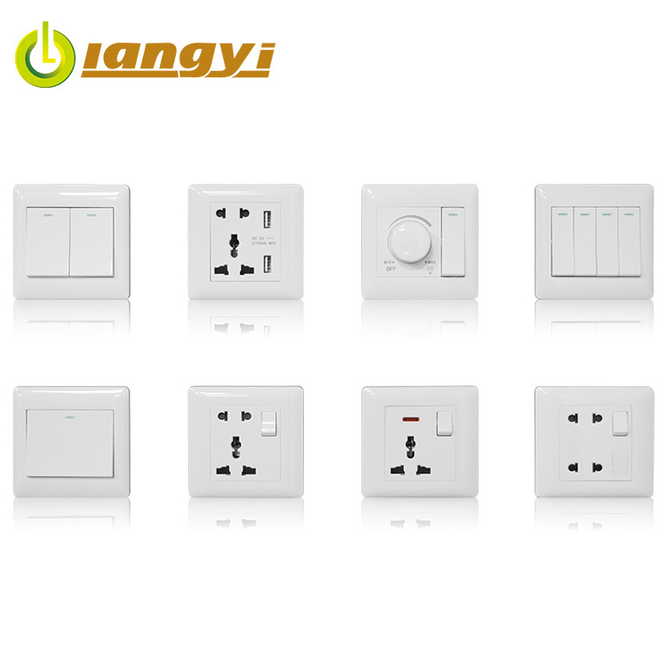 Best Quality ISO Certificated 16A 250V Panel 1 2 3 4 Gang 1 Way Wall Electrical Light Switch