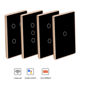 New Model Modern Luxury Style Glass Panel Tuya Zigbee Light Digital Touch Home Electric WiFi Smart Wall Switch