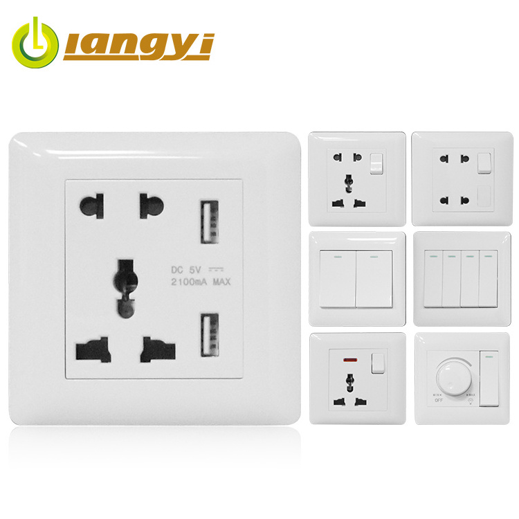 Best Quality ISO Certificated 16A 250V Panel 1 2 3 4 Gang 1 Way Wall Electrical Light Switch