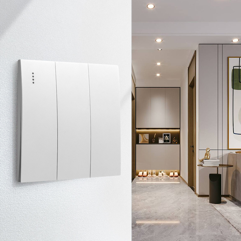 Standard Quality Electrical Wall Switches Modular White Three Gang One Way Switch For Residential