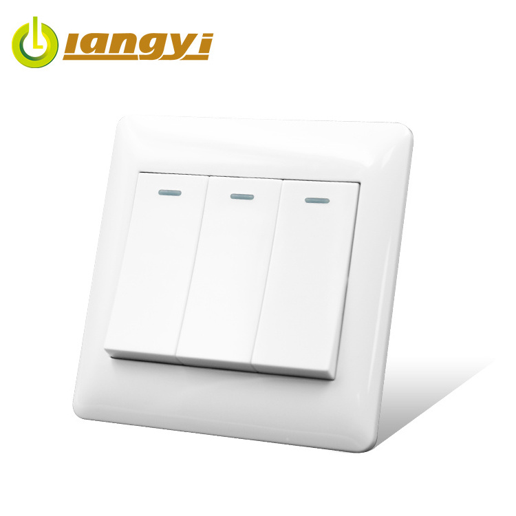 Best Quality ISO Certificated 16A 250V Panel 1 2 3 4 Gang 1 Way Wall Electrical Light Switch