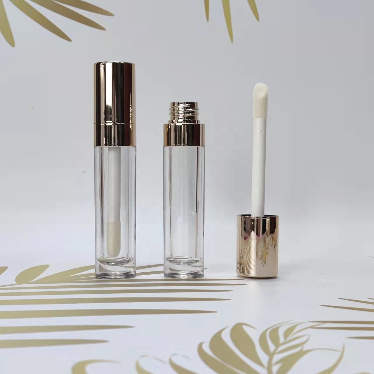 Low Moq Chubby Empty Rose Gold Lip Gloss Container Tubes Unique Clear Lipgloss Tubes Lipstick Container