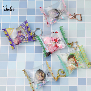 Jinlei acrylic candy bag shaker charms custom printing candy bag keychains plastic PVC candy bag charms