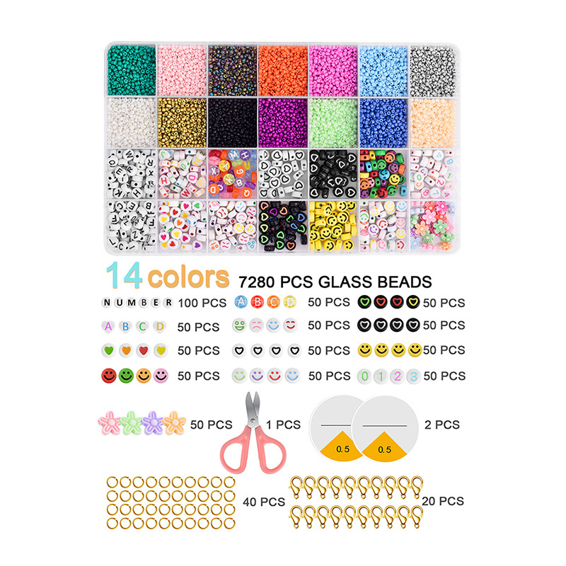 12/14/24 colors 2mm Loose Beads Jewelry Making Supplies Beads Kit Craft Set Necklace Bracelet Making Glass Seed Beads