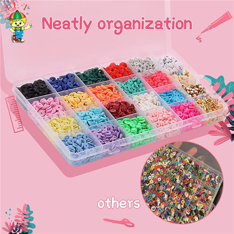 Wholesale 4200 Pcs 6mm 20 Colors Charms Alphabet Polymer Clay Beads Necklace Clay Beads Polymer Clay Beads