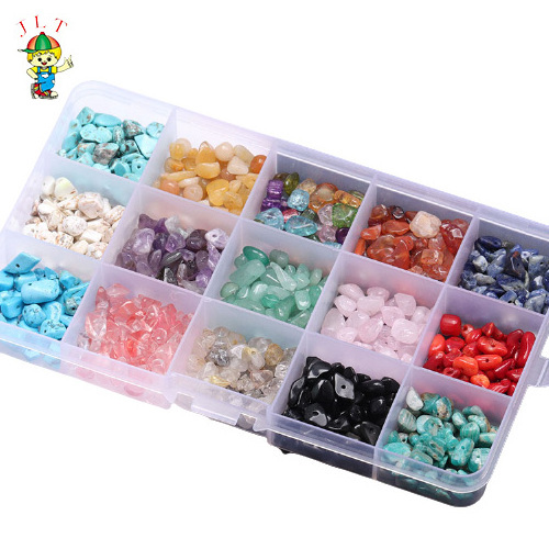 Wholesale Multi Color Natural Stone Stackable Beaded Bracelet Set Irregular Crystal Stone Beads for Bracelet Making