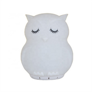 Hot Sell Music Lamp Owl Design ABS+Silicone Led light small speaker portable wireless speaker