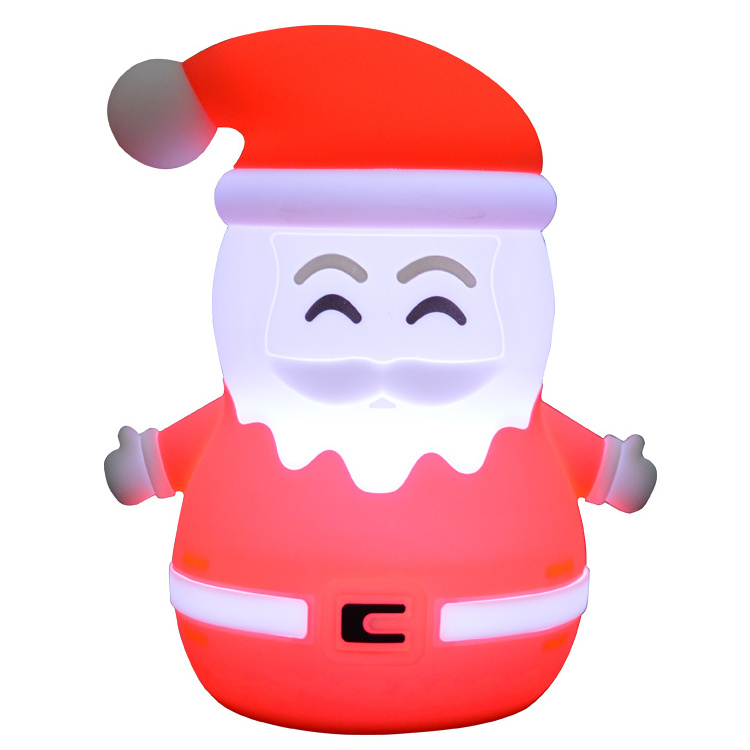 Baby Bedroom Lamps cartoon Cute Christmas Santa Clause Silicone Sleep Led Kids Lamp Night With Remote Control