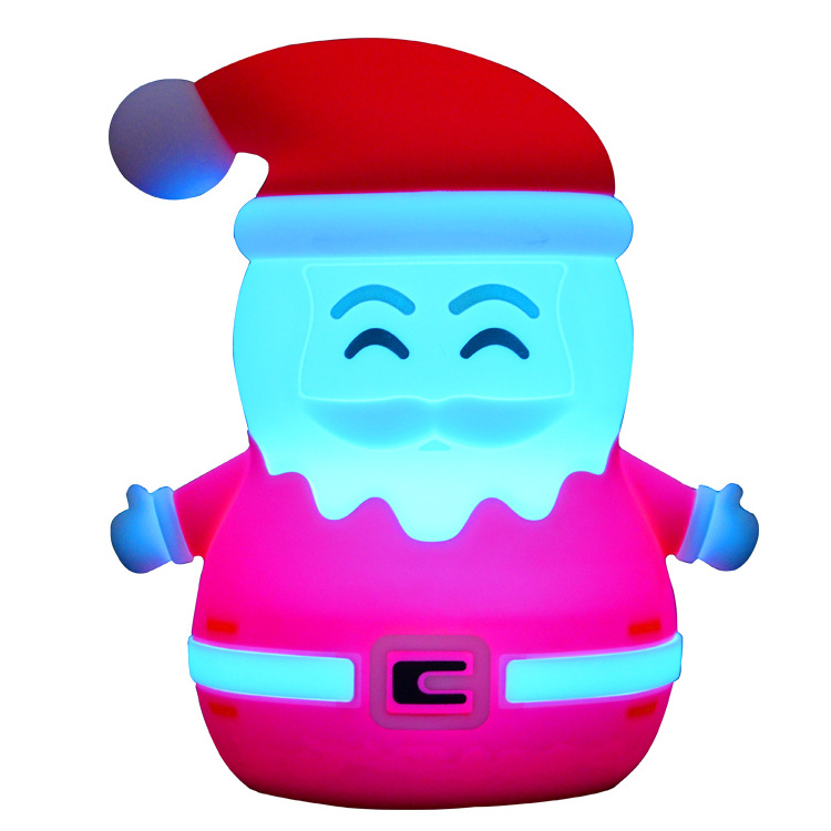 Baby Bedroom Lamps cartoon Cute Christmas Santa Clause Silicone Sleep Led Kids Lamp Night With Remote Control