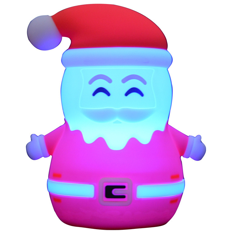 Baby Bedroom Lamps cartoon Cute Christmas Santa Clause Silicone Sleep Led Kids Lamp Night With Remote Control