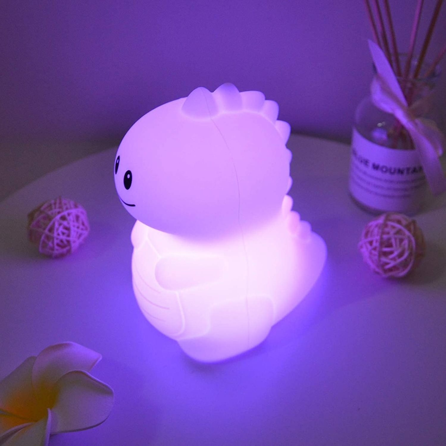 Super Cute Dinosaur Night Light Children's Playmates Table Lamp Adjustable Brightness Color Changing Squishy Lighting for Kids