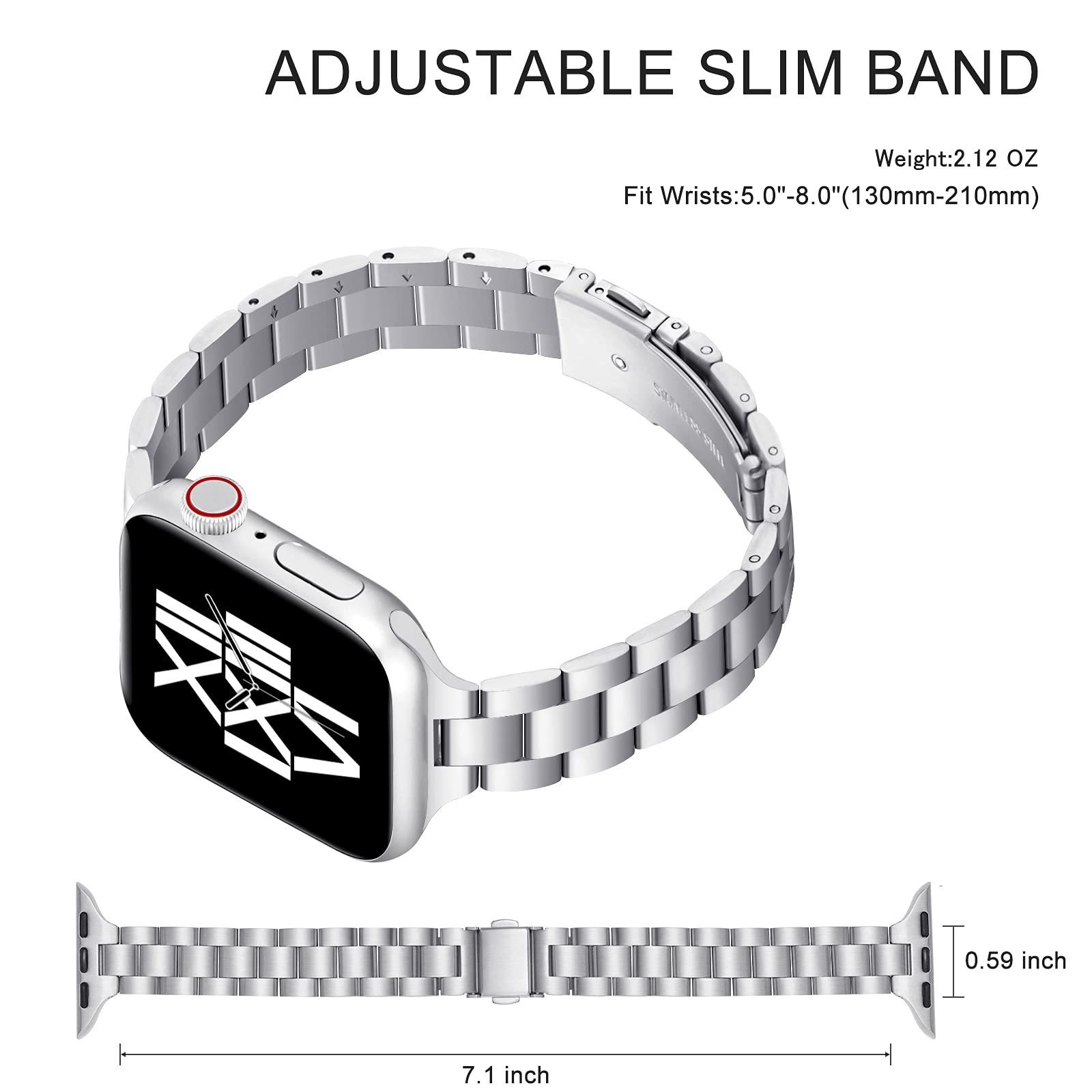 Thin metal strap for Apple Watch 41 40 38 42 44 45 49mm, ultra -thin stainless steel  bracelet belt suitable for iWatch Se Woman