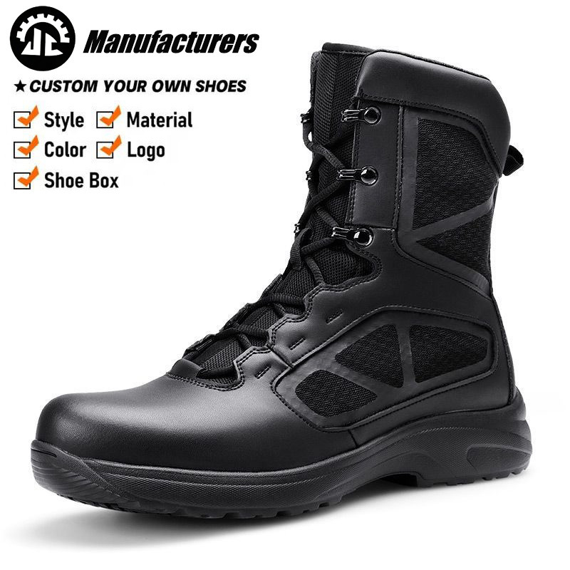 Wholesale men's hiking shoes Non slip safety shoes for men Summer breathable Motorcycle leather boots for men