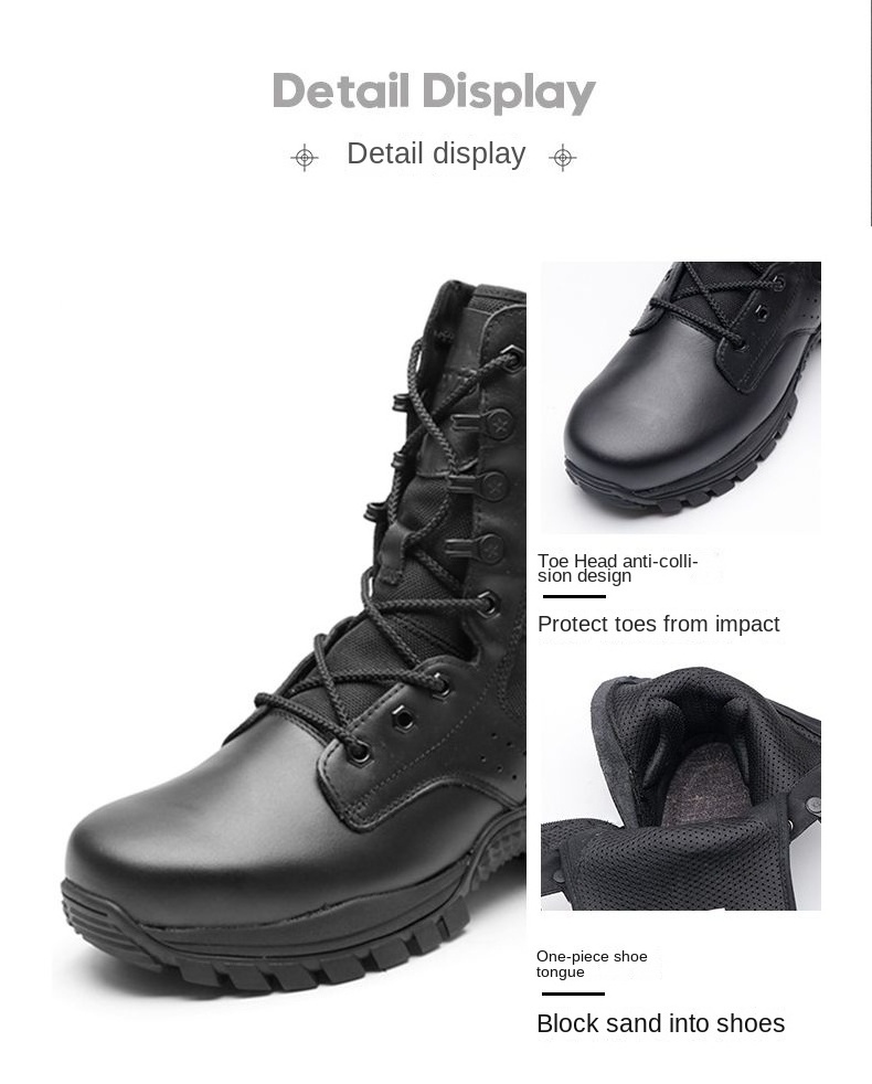 Factory wholesale long leather outdoor boots for men genuine big head boots for men