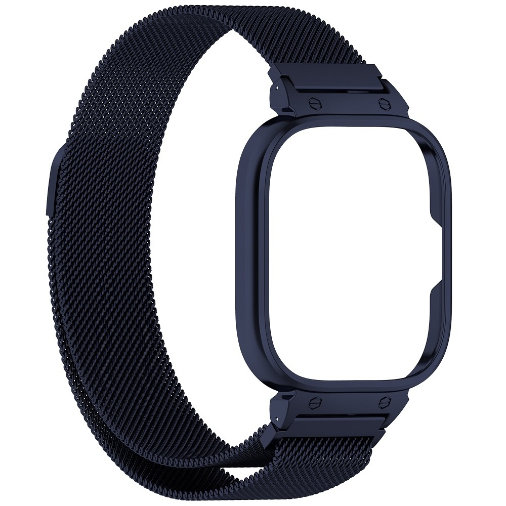 Metal Bracelet Replacement Strap+Case for Redmi Watch 4 Stainless Steel Magnetic Loop Milanese Watch Band