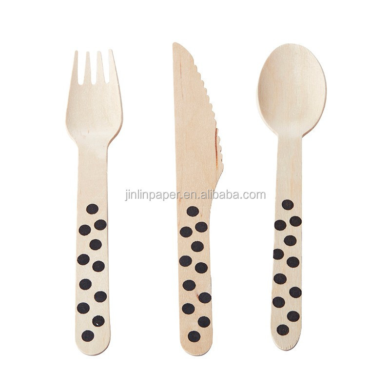 Party decorative wooden spoon disposable ice cream wood tasting spoons