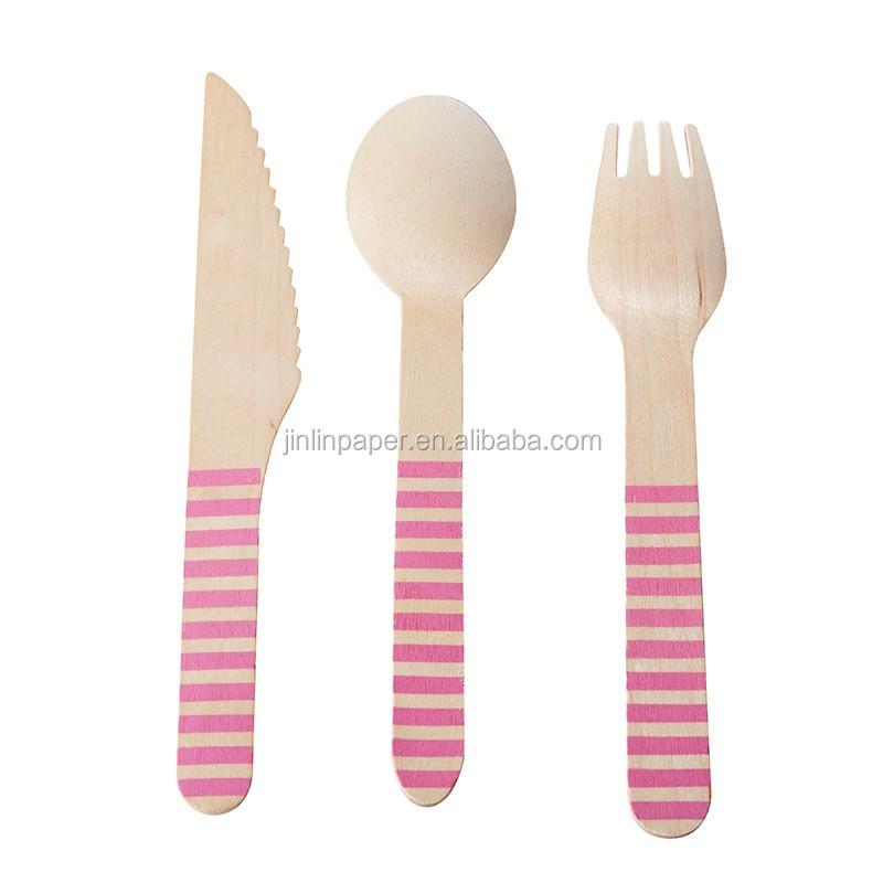 Party decorative wooden spoon disposable ice cream wood tasting spoons