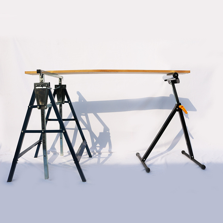 Customized Adjustable height log Cutting Roller Stand sawhorse for Woodworking