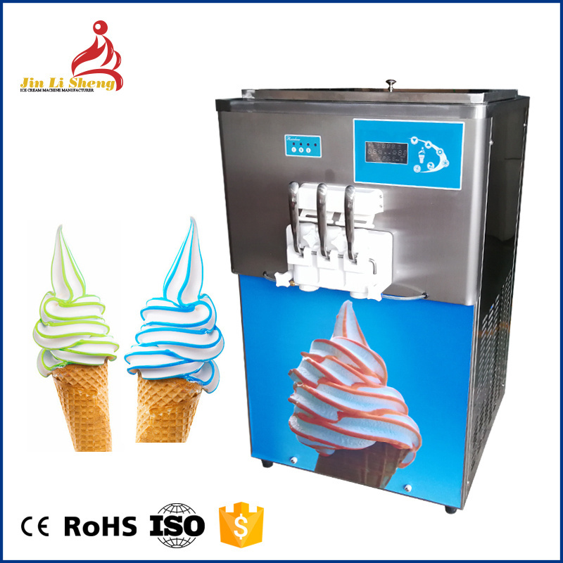 Pump Feed High Ice Cream Overrun Commercial Counter top Frozen Yogurt Soft Serve Ice Cream Machine with Rainbow Syrup System