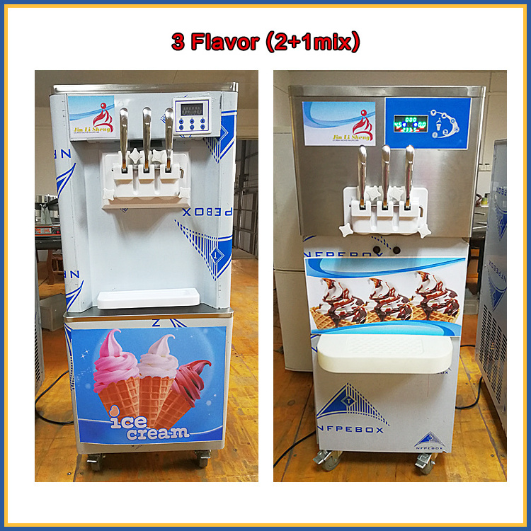 Continuous Dispensing Big Capacity 60 Liter 6 Flavor Commercial Frozen Yogurt Soft Serve Ice Cream Maker Making Machine For Sale