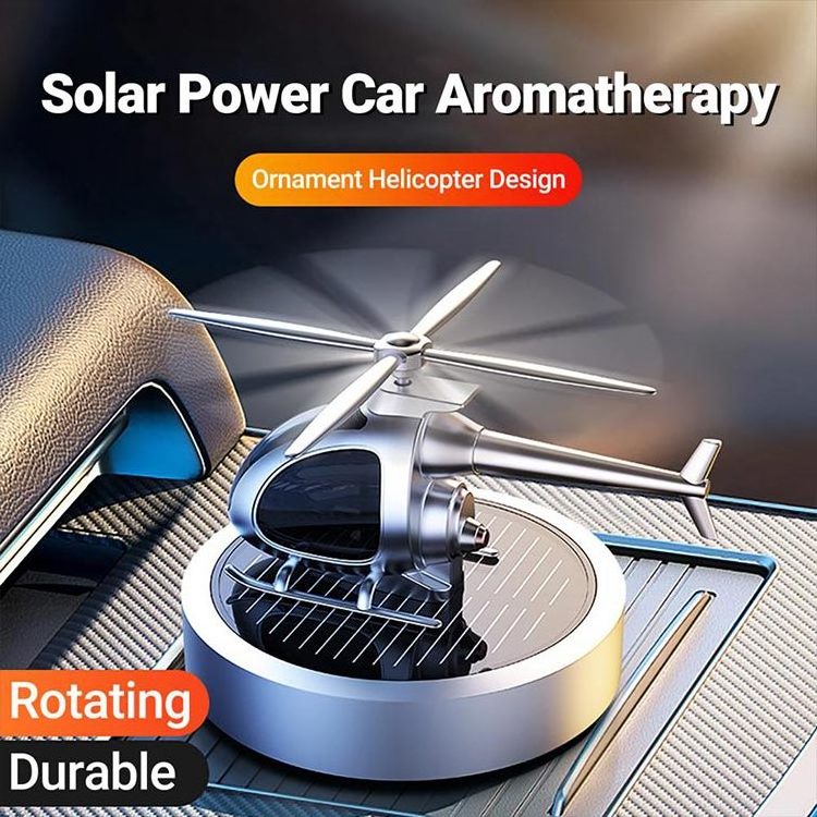 Solar Aircraft Perfume Car Rotating Aromatherapy Helicopter Perfume Ornament Car Air Freshener