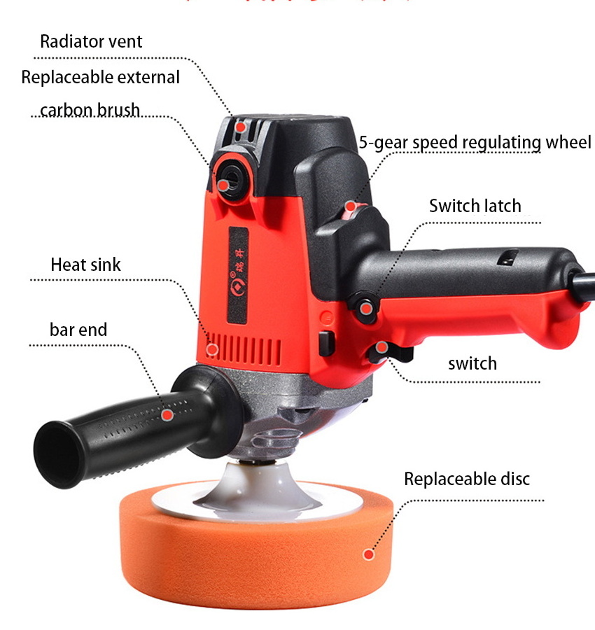 Hot Selling 1100W Powerful  Car Polisher Portable Orbital Dual Action Polishing Machine