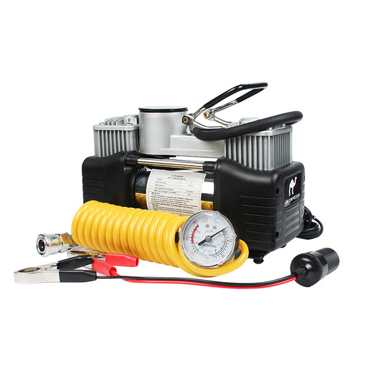 High Pressure Double Cylinder 12v Car Air Compressor For Car Tires 150psi Portable Air Pump