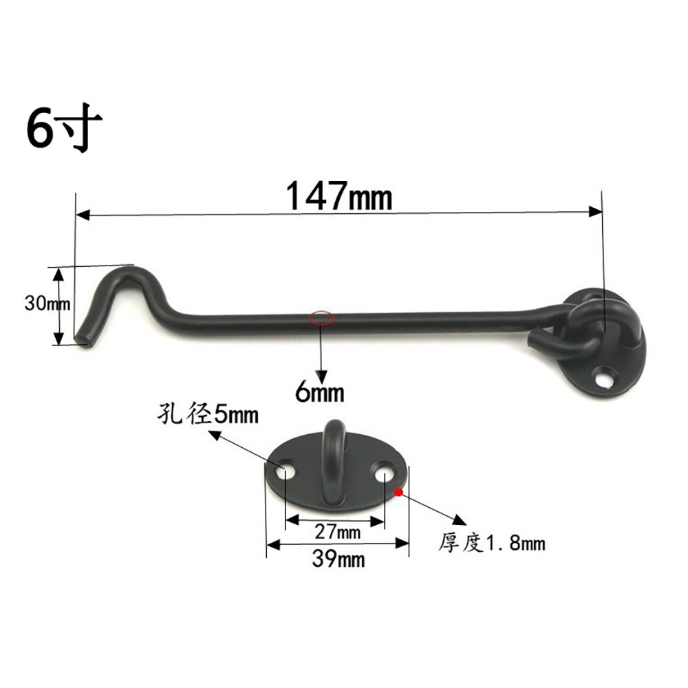 Door Window Accessories Stainless Steel Eye Hook With Safety Latch Kit