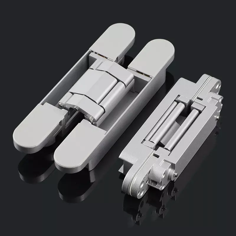 Stainless Steel Black 3D Adjustable Concealed Hidden Invisible Cross Hinge Wooden Door Window Hinges Hardware accessories