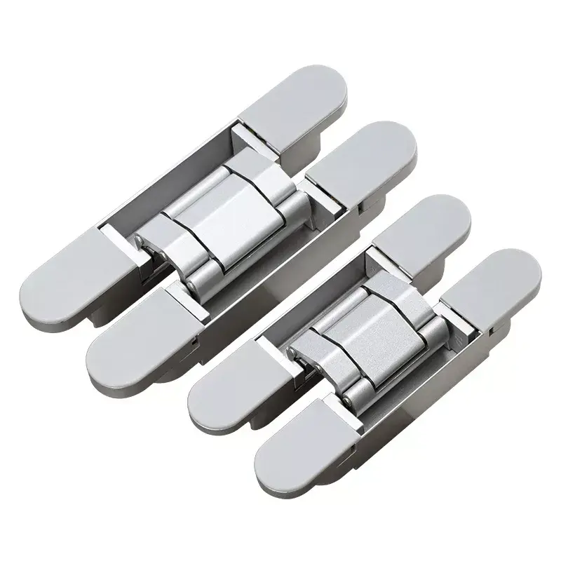 Stainless Steel Black 3D Adjustable Concealed Hidden Invisible Cross Hinge Wooden Door Window Hinges Hardware accessories