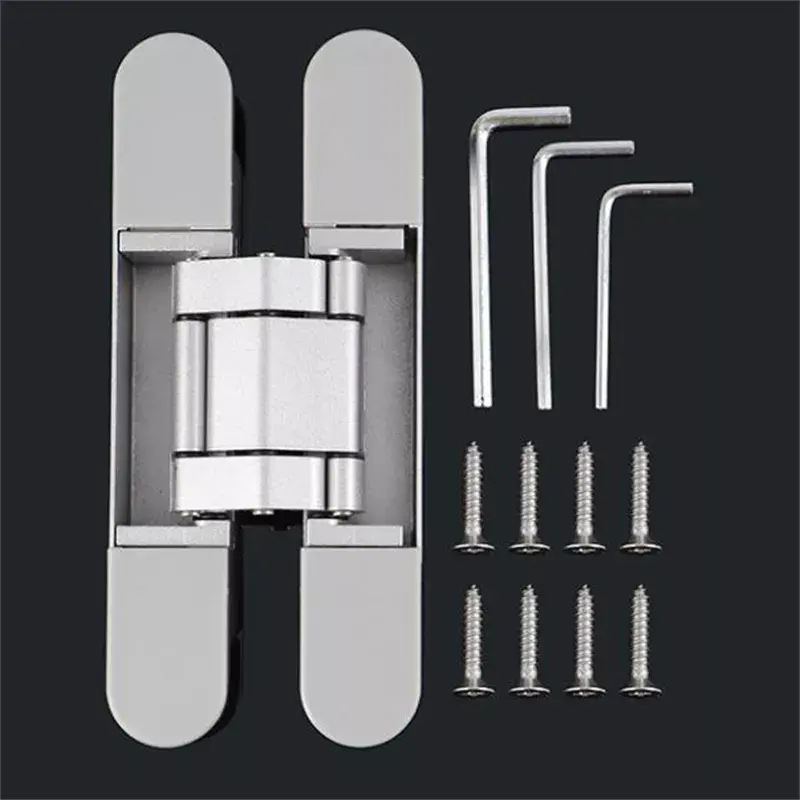 Stainless Steel Black 3D Adjustable Concealed Hidden Invisible Cross Hinge Wooden Door Window Hinges Hardware accessories