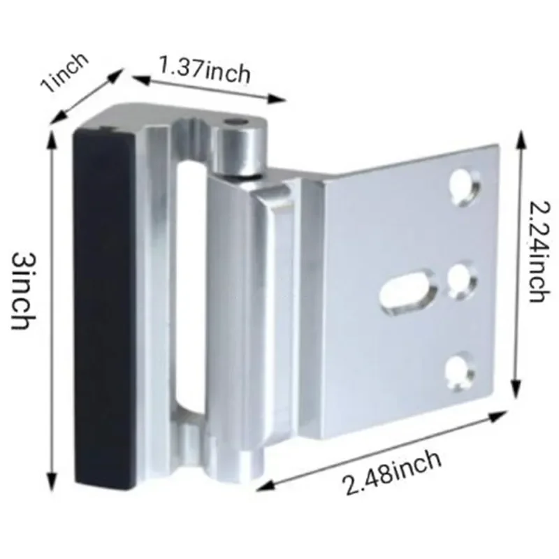 Safety Door Lock Child Security Door Lock 3 Inch Anti-theft Aluminum Alloy Hinge Latch Night Lock Hardware Accessories