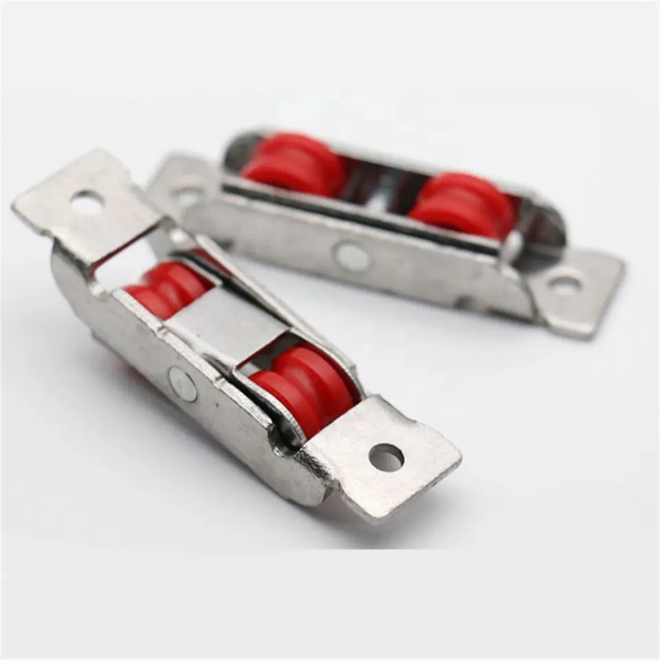 14/16mm UPVC stainless steel door and window nylon pulley push pull double U-groove wheel push window roller shutter roller