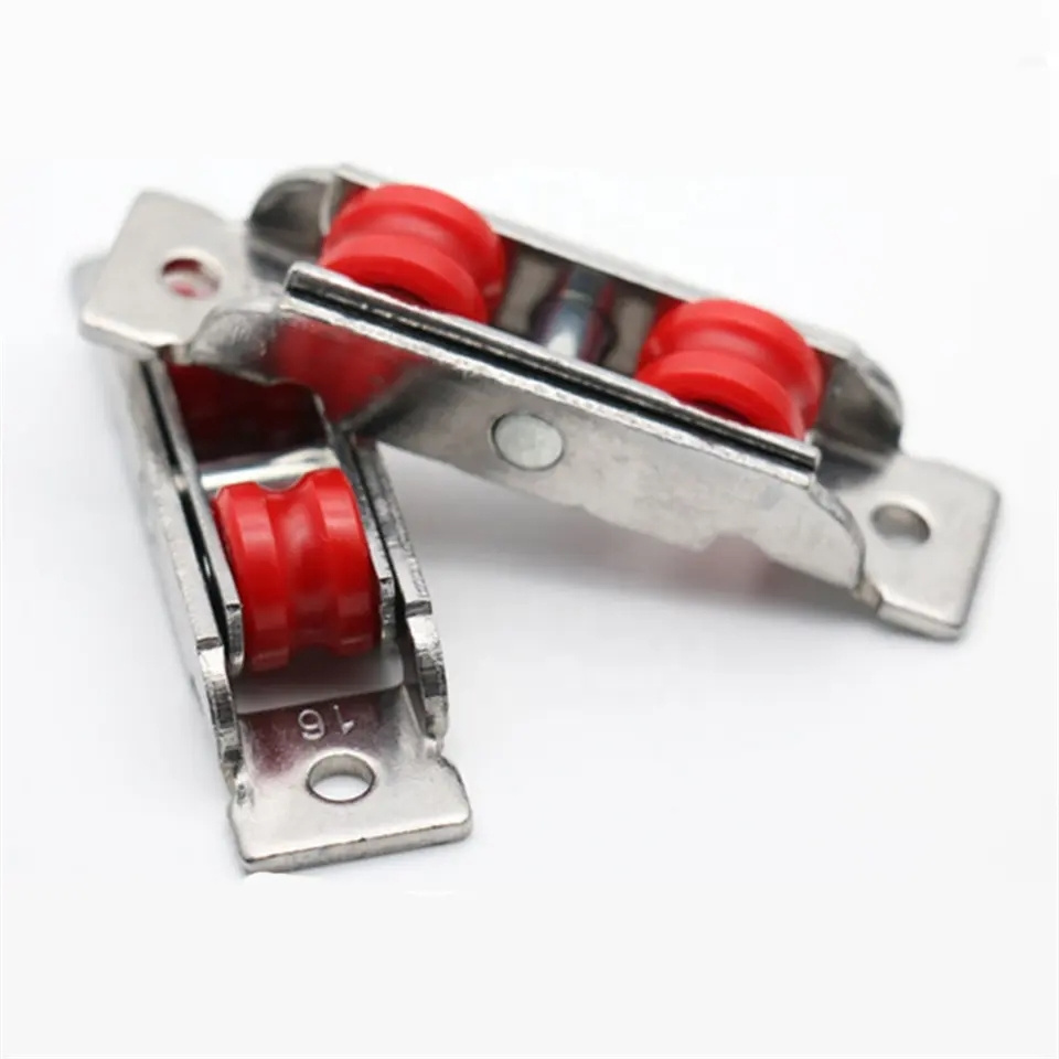 14/16mm UPVC stainless steel door and window nylon pulley push pull double U-groove wheel push window roller shutter roller